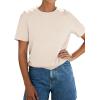 image:imagePRETTYGARDEN Womens Short Sleeve Tops Summer 2026 Casual Crewneck Cotton Basic Tee Shirts Fashion Clothing Spring OutfitsBeige