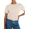 image:imagePRETTYGARDEN Womens Short Sleeve Tops Summer 2026 Casual Crewneck Cotton Basic Tee Shirts Fashion Clothing Spring OutfitsBeige