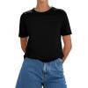 image:imagePRETTYGARDEN Womens Short Sleeve Tops Summer 2026 Casual Crewneck Cotton Basic Tee Shirts Fashion Clothing Spring OutfitsBlack