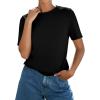 image:imagePRETTYGARDEN Womens Short Sleeve Tops Summer 2026 Casual Crewneck Cotton Basic Tee Shirts Fashion Clothing Spring OutfitsBlack