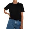 image:imagePRETTYGARDEN Womens Short Sleeve Tops Summer 2026 Casual Crewneck Cotton Basic Tee Shirts Fashion Clothing Spring OutfitsBlack