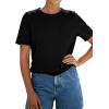 image:imagePRETTYGARDEN Womens Short Sleeve Tops Summer 2026 Casual Crewneck Cotton Basic Tee Shirts Fashion Clothing Spring OutfitsBlack