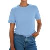 image:imagePRETTYGARDEN Womens Short Sleeve Tops Summer 2026 Casual Crewneck Cotton Basic Tee Shirts Fashion Clothing Spring OutfitsBlue