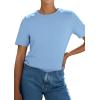 image:imagePRETTYGARDEN Womens Short Sleeve Tops Summer 2026 Casual Crewneck Cotton Basic Tee Shirts Fashion Clothing Spring OutfitsBlue