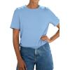 image:imagePRETTYGARDEN Womens Short Sleeve Tops Summer 2026 Casual Crewneck Cotton Basic Tee Shirts Fashion Clothing Spring OutfitsBlue