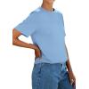 image:imagePRETTYGARDEN Womens Short Sleeve Tops Summer 2026 Casual Crewneck Cotton Basic Tee Shirts Fashion Clothing Spring OutfitsBlue