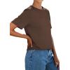 image:imagePRETTYGARDEN Womens Short Sleeve Tops Summer 2026 Casual Crewneck Cotton Basic Tee Shirts Fashion Clothing Spring OutfitsBrown