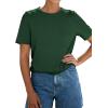 image:imagePRETTYGARDEN Womens Short Sleeve Tops Summer 2026 Casual Crewneck Cotton Basic Tee Shirts Fashion Clothing Spring OutfitsDark Green