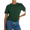 image:imagePRETTYGARDEN Womens Short Sleeve Tops Summer 2026 Casual Crewneck Cotton Basic Tee Shirts Fashion Clothing Spring OutfitsDark Green
