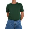 image:imagePRETTYGARDEN Womens Short Sleeve Tops Summer 2026 Casual Crewneck Cotton Basic Tee Shirts Fashion Clothing Spring OutfitsDark Green