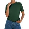 image:imagePRETTYGARDEN Womens Short Sleeve Tops Summer 2026 Casual Crewneck Cotton Basic Tee Shirts Fashion Clothing Spring OutfitsDark Green