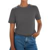 image:imagePRETTYGARDEN Womens Short Sleeve Tops Summer 2026 Casual Crewneck Cotton Basic Tee Shirts Fashion Clothing Spring OutfitsGrey
