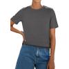 image:imagePRETTYGARDEN Womens Short Sleeve Tops Summer 2026 Casual Crewneck Cotton Basic Tee Shirts Fashion Clothing Spring OutfitsGrey
