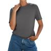 image:imagePRETTYGARDEN Womens Short Sleeve Tops Summer 2026 Casual Crewneck Cotton Basic Tee Shirts Fashion Clothing Spring OutfitsGrey