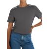 image:imagePRETTYGARDEN Womens Short Sleeve Tops Summer 2026 Casual Crewneck Cotton Basic Tee Shirts Fashion Clothing Spring OutfitsGrey