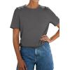 image:imagePRETTYGARDEN Womens Short Sleeve Tops Summer 2026 Casual Crewneck Cotton Basic Tee Shirts Fashion Clothing Spring OutfitsGrey