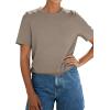 image:imagePRETTYGARDEN Womens Short Sleeve Tops Summer 2026 Casual Crewneck Cotton Basic Tee Shirts Fashion Clothing Spring OutfitsKhaki