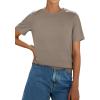 image:imagePRETTYGARDEN Womens Short Sleeve Tops Summer 2026 Casual Crewneck Cotton Basic Tee Shirts Fashion Clothing Spring OutfitsKhaki