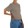 image:imagePRETTYGARDEN Womens Short Sleeve Tops Summer 2026 Casual Crewneck Cotton Basic Tee Shirts Fashion Clothing Spring OutfitsKhaki