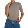 image:imagePRETTYGARDEN Womens Short Sleeve Tops Summer 2026 Casual Crewneck Cotton Basic Tee Shirts Fashion Clothing Spring OutfitsKhaki
