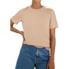 image:imagePRETTYGARDEN Womens Short Sleeve Tops Summer 2026 Casual Crewneck Cotton Basic Tee Shirts Fashion Clothing Spring OutfitsLight Khaki