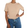 image:imagePRETTYGARDEN Womens Short Sleeve Tops Summer 2026 Casual Crewneck Cotton Basic Tee Shirts Fashion Clothing Spring OutfitsLight Khaki