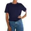 image:imagePRETTYGARDEN Womens Short Sleeve Tops Summer 2026 Casual Crewneck Cotton Basic Tee Shirts Fashion Clothing Spring OutfitsNavy