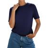 image:imagePRETTYGARDEN Womens Short Sleeve Tops Summer 2026 Casual Crewneck Cotton Basic Tee Shirts Fashion Clothing Spring OutfitsNavy