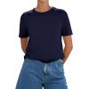 image:imagePRETTYGARDEN Womens Short Sleeve Tops Summer 2026 Casual Crewneck Cotton Basic Tee Shirts Fashion Clothing Spring OutfitsNavy