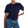 image:imagePRETTYGARDEN Womens Short Sleeve Tops Summer 2026 Casual Crewneck Cotton Basic Tee Shirts Fashion Clothing Spring OutfitsNavy