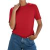 image:imagePRETTYGARDEN Womens Short Sleeve Tops Summer 2026 Casual Crewneck Cotton Basic Tee Shirts Fashion Clothing Spring OutfitsRed