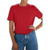 image:imagePRETTYGARDEN Womens Short Sleeve Tops Summer 2026 Casual Crewneck Cotton Basic Tee Shirts Fashion Clothing Spring OutfitsRed