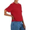 image:imagePRETTYGARDEN Womens Short Sleeve Tops Summer 2026 Casual Crewneck Cotton Basic Tee Shirts Fashion Clothing Spring OutfitsRed