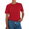 image:imagePRETTYGARDEN Womens Short Sleeve Tops Summer 2026 Casual Crewneck Cotton Basic Tee Shirts Fashion Clothing Spring OutfitsRed