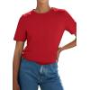 image:imagePRETTYGARDEN Womens Short Sleeve Tops Summer 2026 Casual Crewneck Cotton Basic Tee Shirts Fashion Clothing Spring OutfitsRed