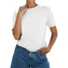 image:imagePRETTYGARDEN Womens Short Sleeve Tops Summer 2026 Casual Crewneck Cotton Basic Tee Shirts Fashion Clothing Spring OutfitsWhite