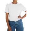 image:imagePRETTYGARDEN Womens Short Sleeve Tops Summer 2026 Casual Crewneck Cotton Basic Tee Shirts Fashion Clothing Spring OutfitsWhite