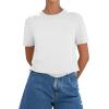 image:imagePRETTYGARDEN Womens Short Sleeve Tops Summer 2026 Casual Crewneck Cotton Basic Tee Shirts Fashion Clothing Spring OutfitsWhite