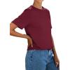 image:imagePRETTYGARDEN Womens Short Sleeve Tops Summer 2026 Casual Crewneck Cotton Basic Tee Shirts Fashion Clothing Spring OutfitsWine Red