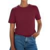 image:imagePRETTYGARDEN Womens Short Sleeve Tops Summer 2026 Casual Crewneck Cotton Basic Tee Shirts Fashion Clothing Spring OutfitsWine Red
