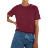 image:imagePRETTYGARDEN Womens Short Sleeve Tops Summer 2026 Casual Crewneck Cotton Basic Tee Shirts Fashion Clothing Spring OutfitsWine Red