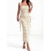 image:imagePRETTYGARDEN Womens Spring Formal Dress 2026 Summer Elegant Sleeveless Floral Lace Cocktail Wedding Guest Maxi Long DressesBeige Flowers