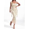 image:imagePRETTYGARDEN Womens Spring Formal Dress 2026 Summer Elegant Sleeveless Floral Lace Cocktail Wedding Guest Maxi Long DressesBeige Flowers