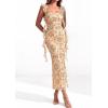 image:imagePRETTYGARDEN Womens Spring Formal Dress 2026 Summer Elegant Sleeveless Floral Lace Cocktail Wedding Guest Maxi Long DressesKhaki Floral