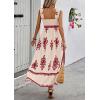 image:imagePRETTYGARDEN Womens Summer Boho Maxi Dress 2026 Casual Sleeveless Square Neck Floral Aline Smocked Beach Dresses with PocketsFloral Apricot Wine Red
