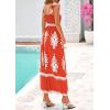 image:imagePRETTYGARDEN Womens Summer Boho Maxi Dress 2026 Casual Sleeveless Square Neck Floral Aline Smocked Beach Dresses with PocketsFloral Brick Red White