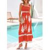 image:imagePRETTYGARDEN Womens Summer Boho Maxi Dress 2026 Casual Sleeveless Square Neck Floral Aline Smocked Beach Dresses with PocketsFloral Brick Red White