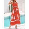 image:imagePRETTYGARDEN Womens Summer Boho Maxi Dress 2026 Casual Sleeveless Square Neck Floral Aline Smocked Beach Dresses with PocketsFloral Brick Red White