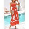 image:imagePRETTYGARDEN Womens Summer Boho Maxi Dress 2026 Casual Sleeveless Square Neck Floral Aline Smocked Beach Dresses with PocketsFloral Brick Red White