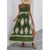 image:imagePRETTYGARDEN Womens Summer Boho Maxi Dress 2026 Casual Sleeveless Square Neck Floral Aline Smocked Beach Dresses with PocketsFloral Green Apricot